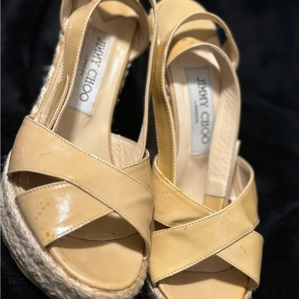Jimmy Choo Cream Espadrilles with Suede Straps